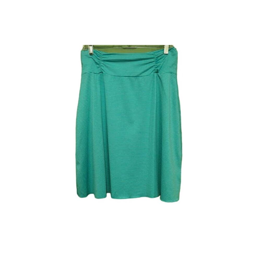 Tranquility Colorado Clothing Striped Skirt with Unfinished Hem, Turquoise, Sz M